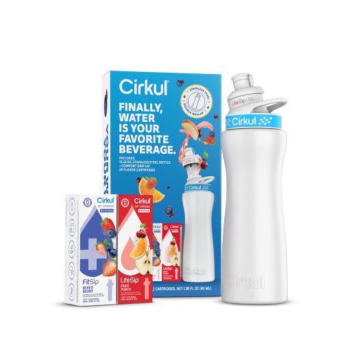 22oz. White Stainless Steel Bottle Starter Kit - Travel Edit S3