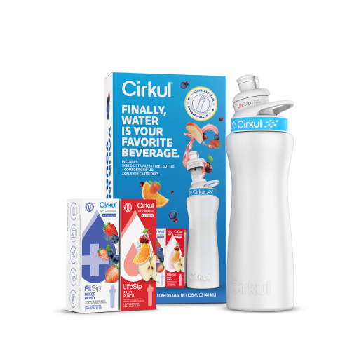 22oz. White Stainless Steel Bottle Starter Kit - Travel Edit S3