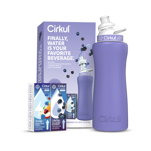 32oz. Matte Periwinkle Stainless Steel Bottle Starter Kit - Classic Pick Y8