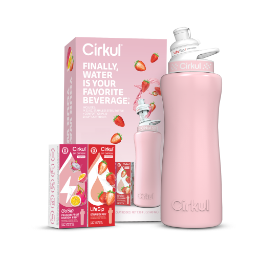 32oz. Blush Pink Stainless Steel Bottle Starter Kit - Essential Set W6